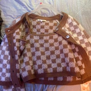 Twin set crop top with jacket